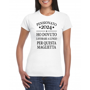 Maglietta Donna Spiritosa Pensione 2024-A