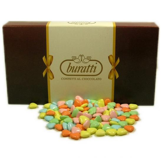 Confetti Buratti cuoricini di cioccolato colorati - Confetti & Bomboniere