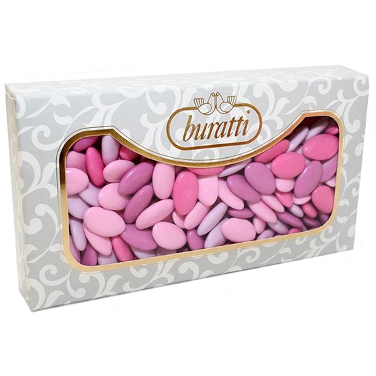 CONFETTI MANDORLA SFUMATI ROSA 1KG BURATTI 270PZ CIRCA - CONFETTI BURATTI -  Prodotti 