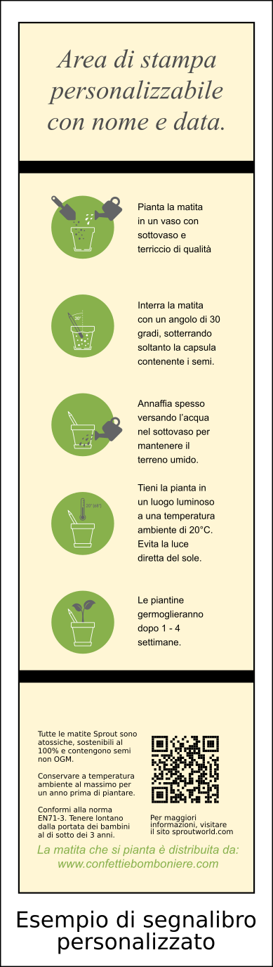 Bomboniera Ecologica Matita semi Nontiscordardime Sprout - Confetti &  Bomboniere