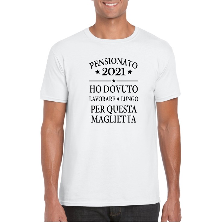 STAMPATEK Maglietta Pensionato 2021 T-Shirt Pensione Uomo Divertente Idea Regalo Festa Sorpresa Tshirt Ironica Manica Corta