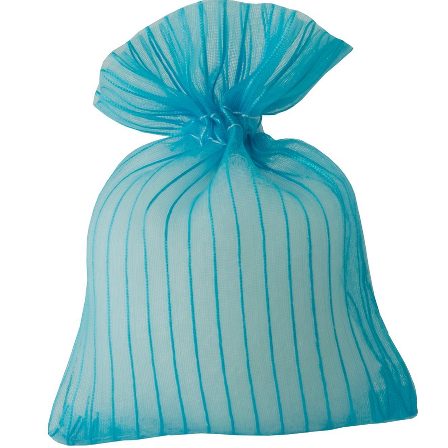 12 sacchettini in organza azzurri a righe - Confetti & Bomboniere