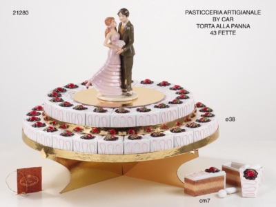 Torta Bomboniere Porcellana bianca con sposi - Confetti & Bomboniere