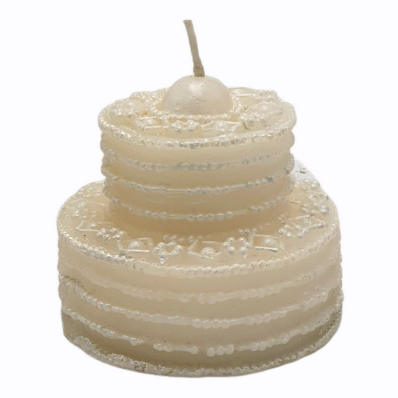 Candela torta bianca - Confetti & Bomboniere
