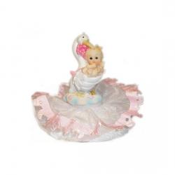 Cake topper bimba con cicogna 1