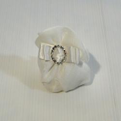 Portaconfetti mini puffo bianco con fibbietta 1