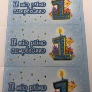 Bigliettino bomboniera primo compleanno bimbo