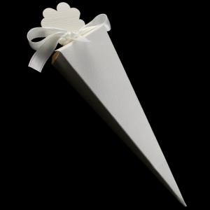 Cono portaconfetti seta bianco