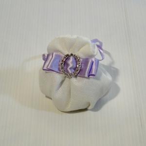 Portaconfetti mini puffo lilla con fibbietta