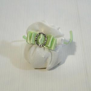 Portaconfetti mini puffo verde con fibbietta